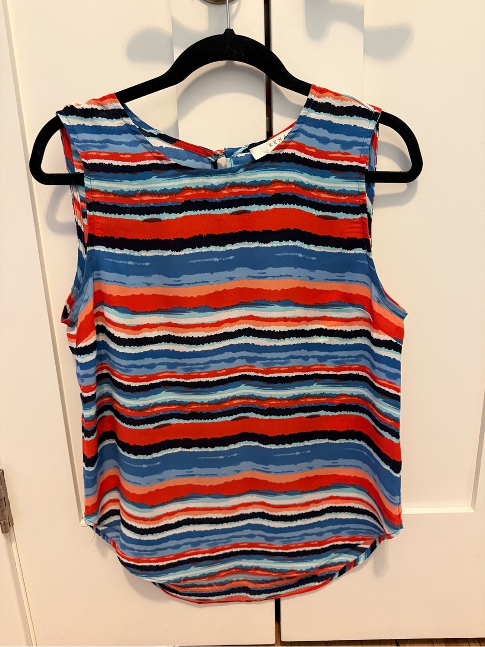 Kenar Multicolor Striped Sleeveless Camisole - Blue & Red